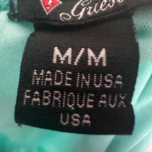 Guess Strapless Aqua Dress with Button Detail - Picture 4 of 4